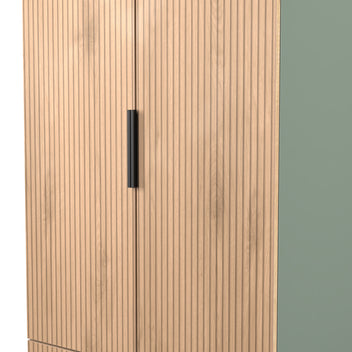Jago Slatted Effect 2 Door 2 Drawer Double Wardrobe | Roseland