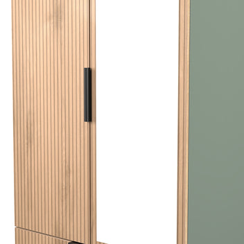 Jago Slatted Effect 2 Door 2 Draw Mirrored Double Wardrobe | Roseland