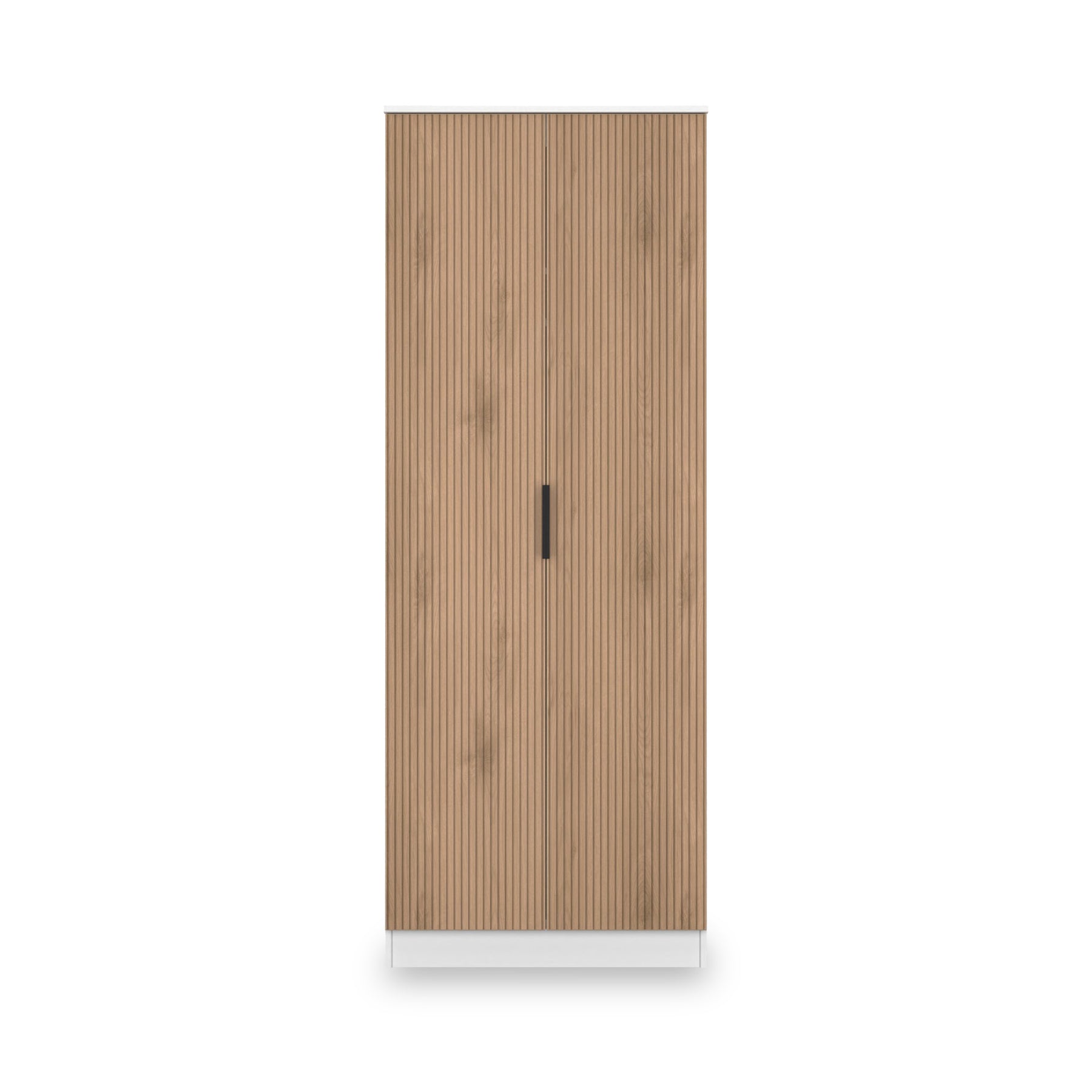 Jago-slatted-effect-tall-2-door-wardrobe-white from Roseland Furniture