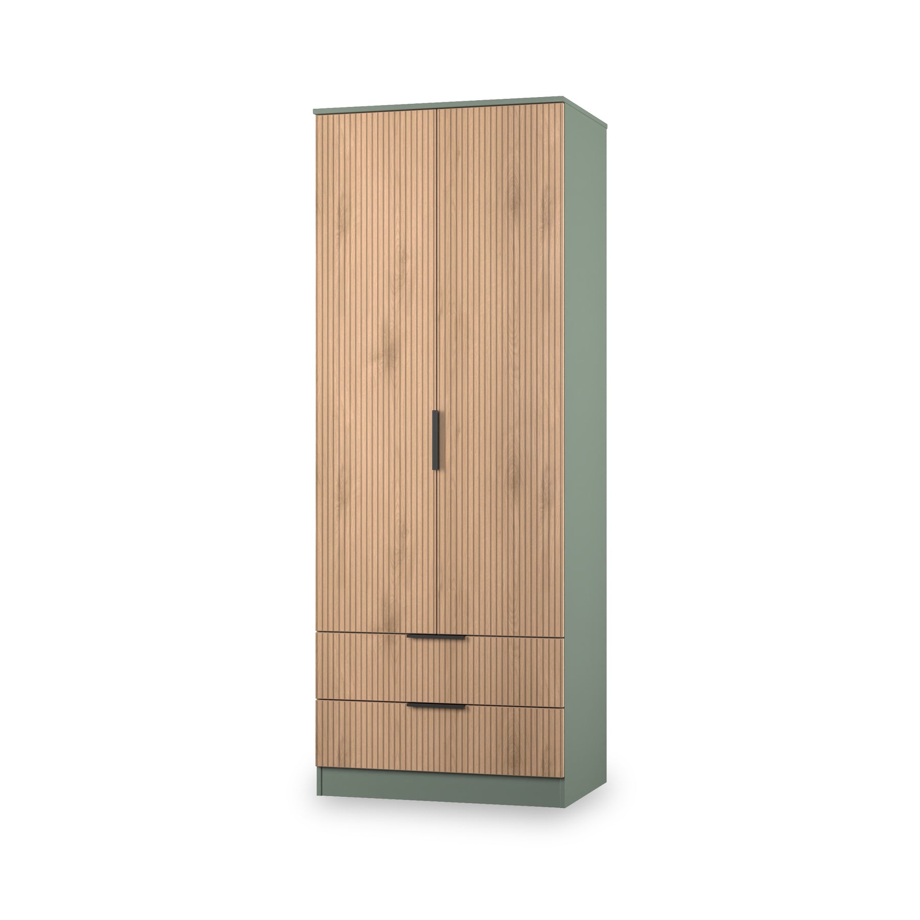 Jago-tall-2-door-2-drawer-wardrobe-green from Roseland Furniture