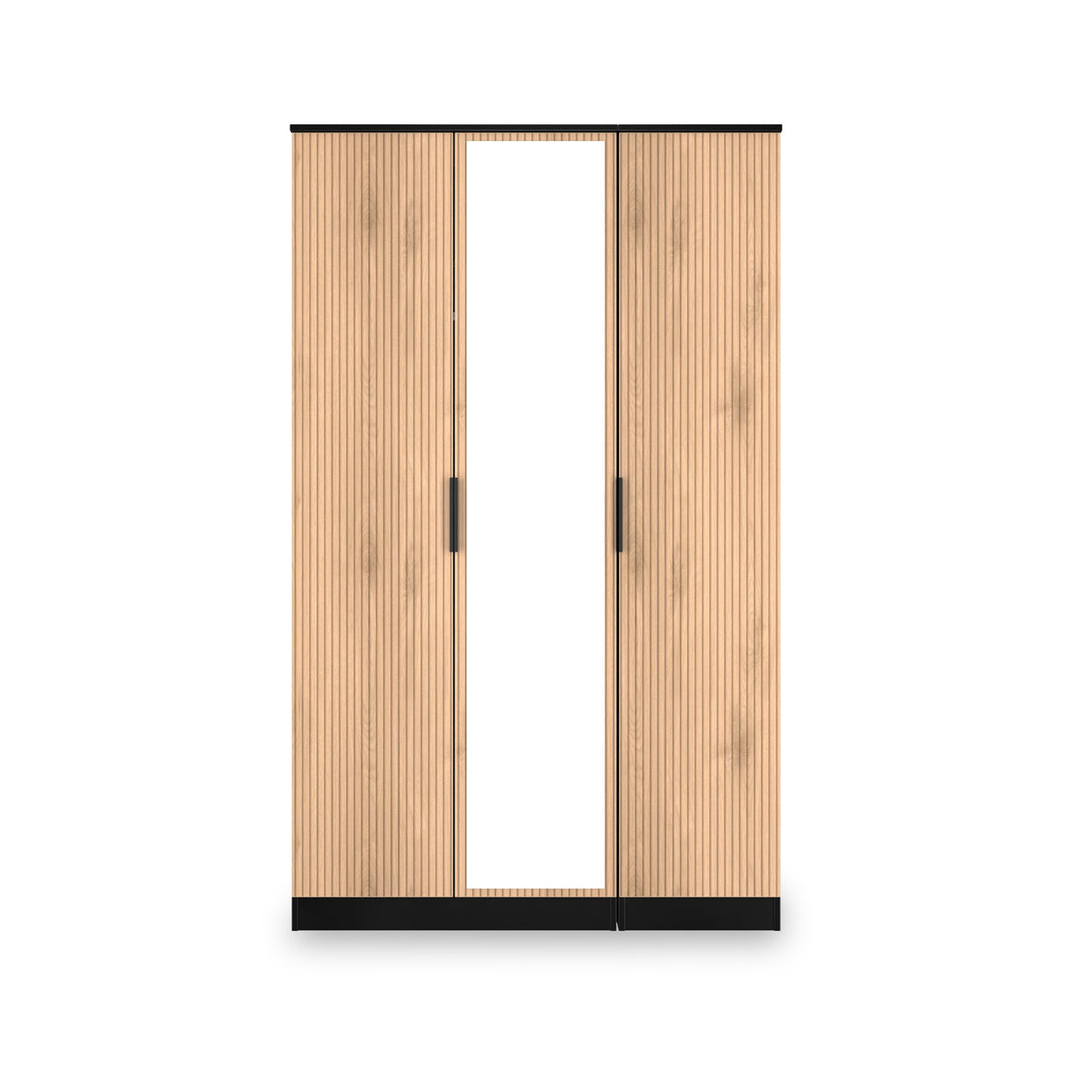 Jago-tall-3-door-mirrored-wardrobe-black from Roseland Furniture