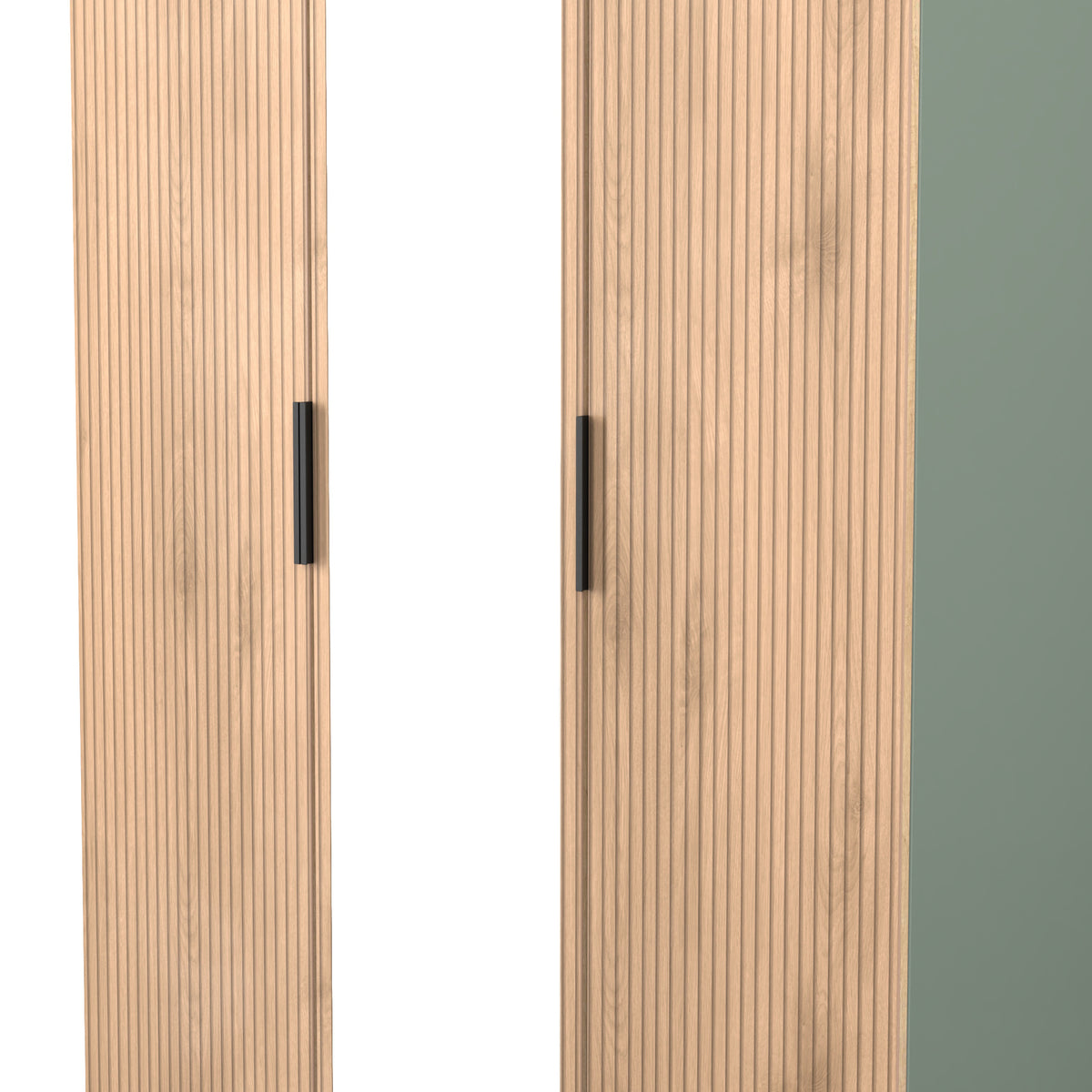 Jago-tall-3-door-mirrored-wardrobe-green from Roseland Furniture