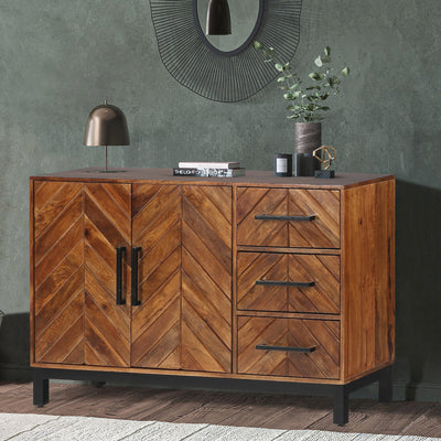 Loric Parquet Mango Wood Small Sideboard
