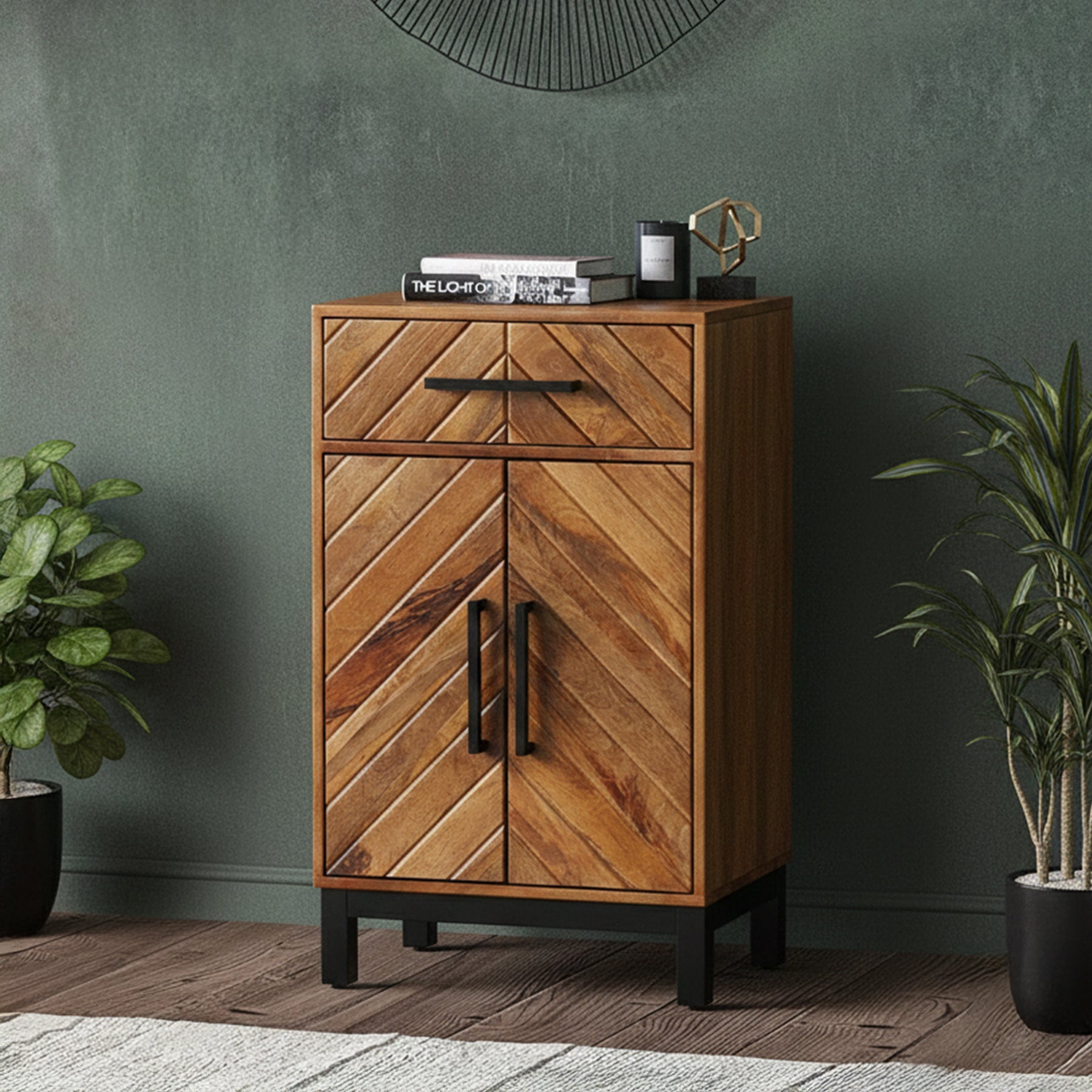 Loric Parquet Mango Wood Mini Sideboard from Roseland Furniture