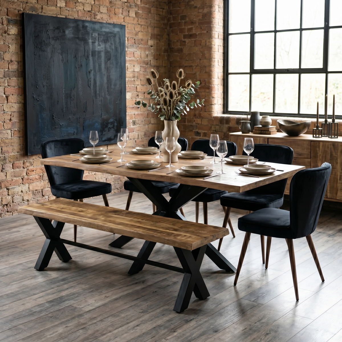 Carrow 200cm Mango Wood Dining Table from Roseland Furniture