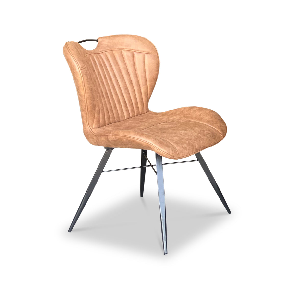 Peran Camel Soft Faux Leather Dining Chair