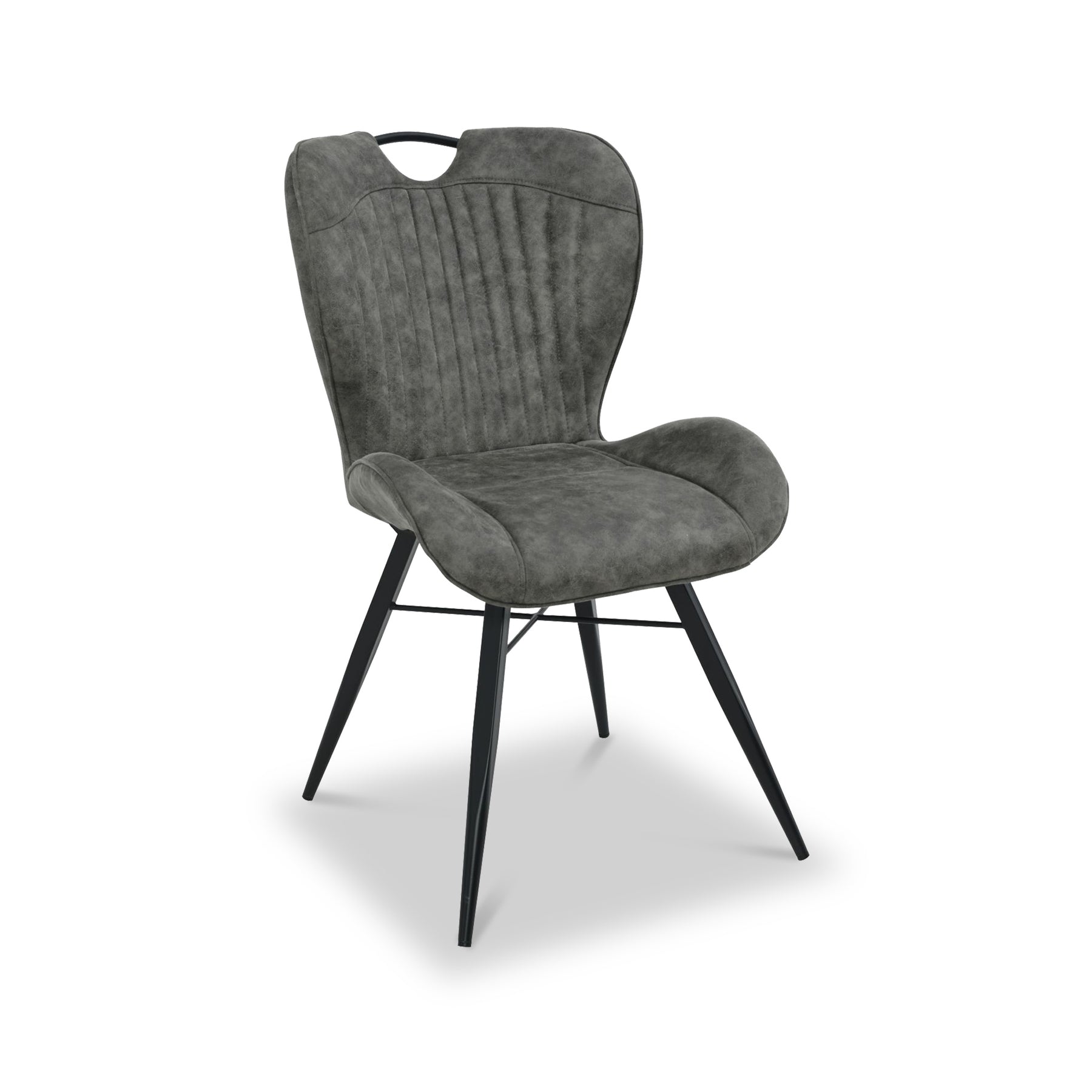Peran Soft Faux Leather Grey Dining Chair from Roseland Furniture