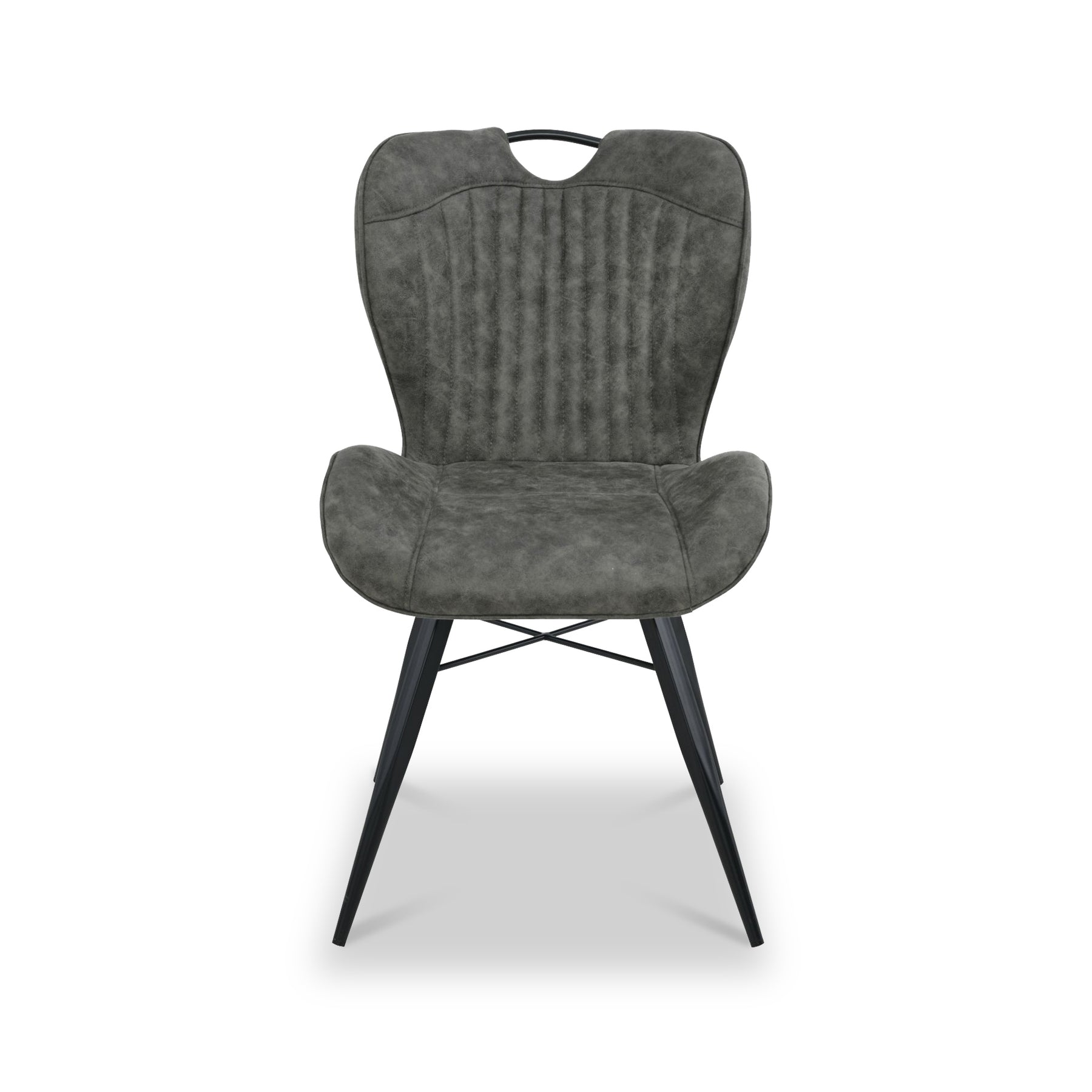 Peran Soft Faux Leather Grey Dining Chair from Roseland Furniture