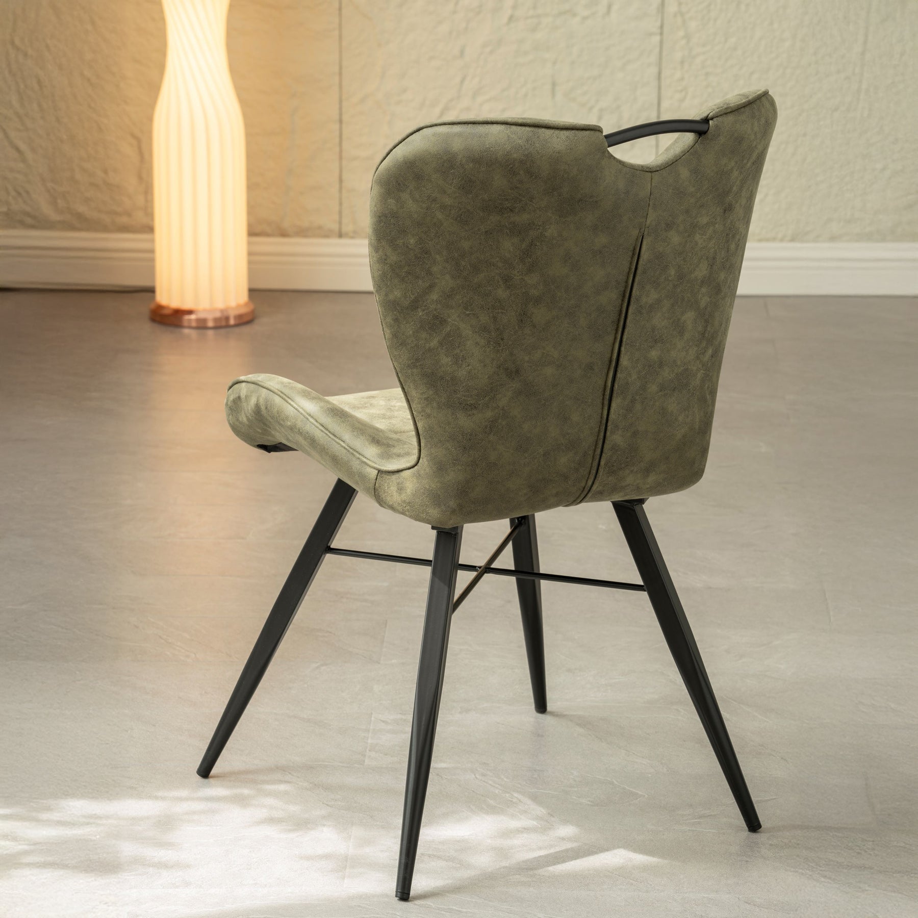 Peran Soft Faux Leather Green Dining Chair from Roseland Furniture