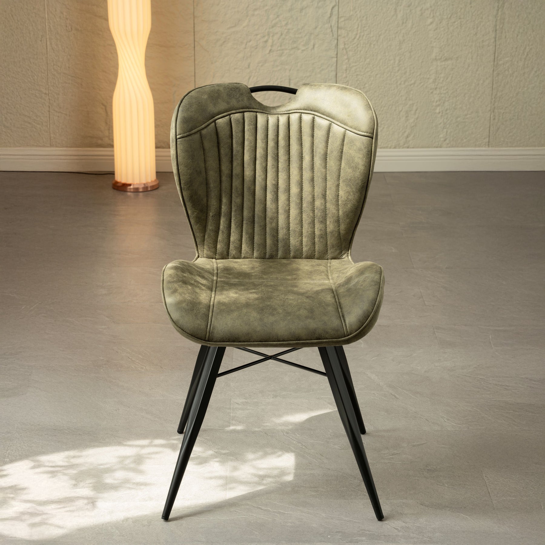 Peran Soft Faux Leather Green Dining Chair from Roseland Furniture