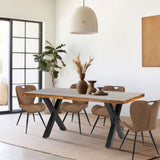 Benjin 220cm Mango Wood Dining Table from Roseland Furniture