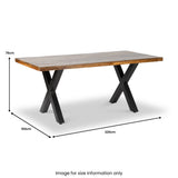 Benjin 220cm Mango Wood Dining Table dimensions