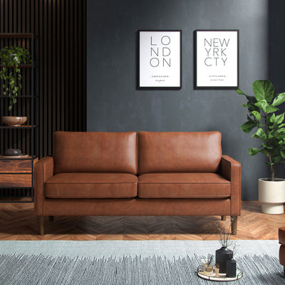 Jefri Faux Leather 3 Seater Sofa