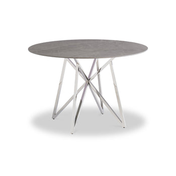 Carla Grey 120cm Sintered Stone Round Dining Table