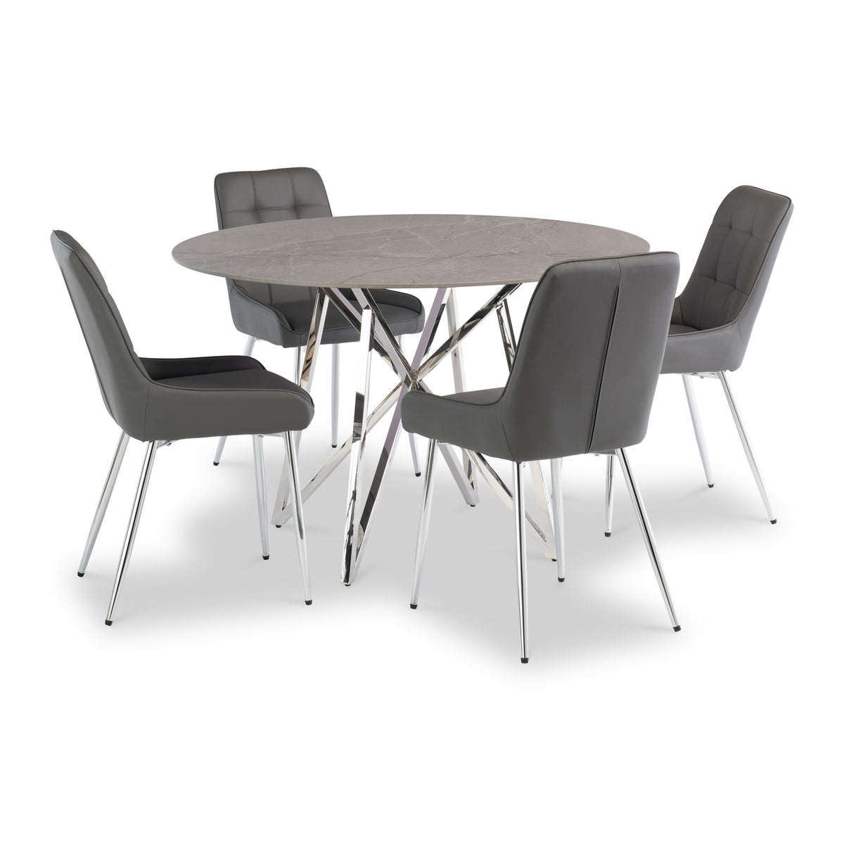 Carla Grey 1.2m Round Sintered Stone Dining Table