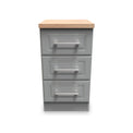 Talland Grey 3 Drawer Bedside Cabinet by Roseland Furniture
