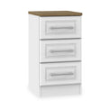 Talland White 3 Drawer Bedside Cabinet by Roseland Furniture