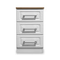 Talland White 3 Drawer Bedside Cabinet by Roseland Furniture