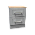 Talland Grey 2 Drawer Bedside Cabinet by Roseland Furniture
