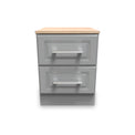 Talland Grey 2 Drawer Bedside Cabinet by Roseland Furniture