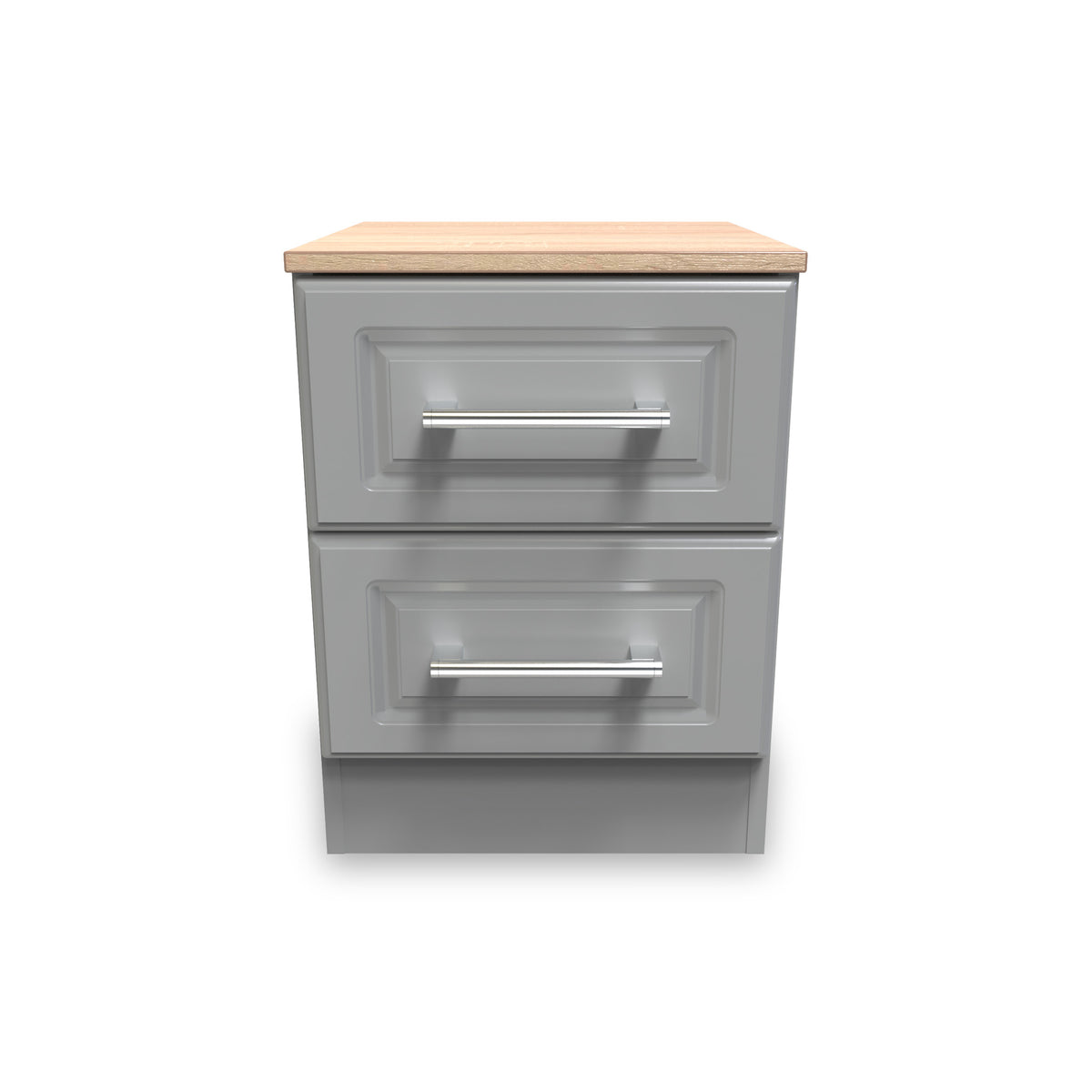 Talland Grey 2 Drawer Bedside Cabinet by Roseland Furniture