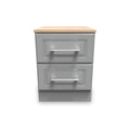 Talland Grey 2 Drawer Bedside Cabinet by Roseland Furniture