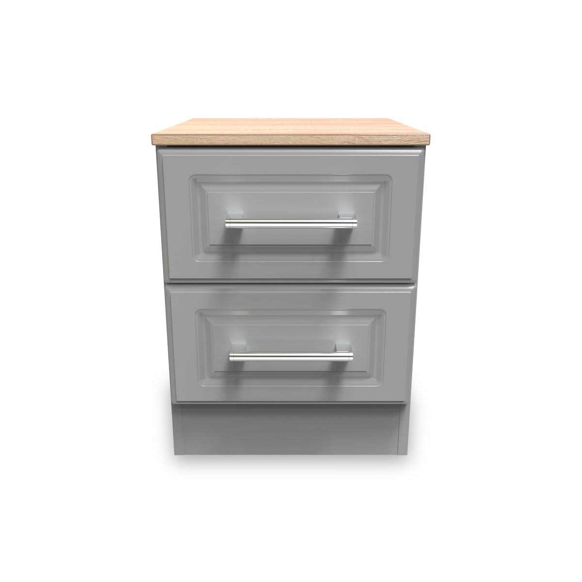 Talland Grey 2 Drawer Bedside Cabinet by Roseland Furniture