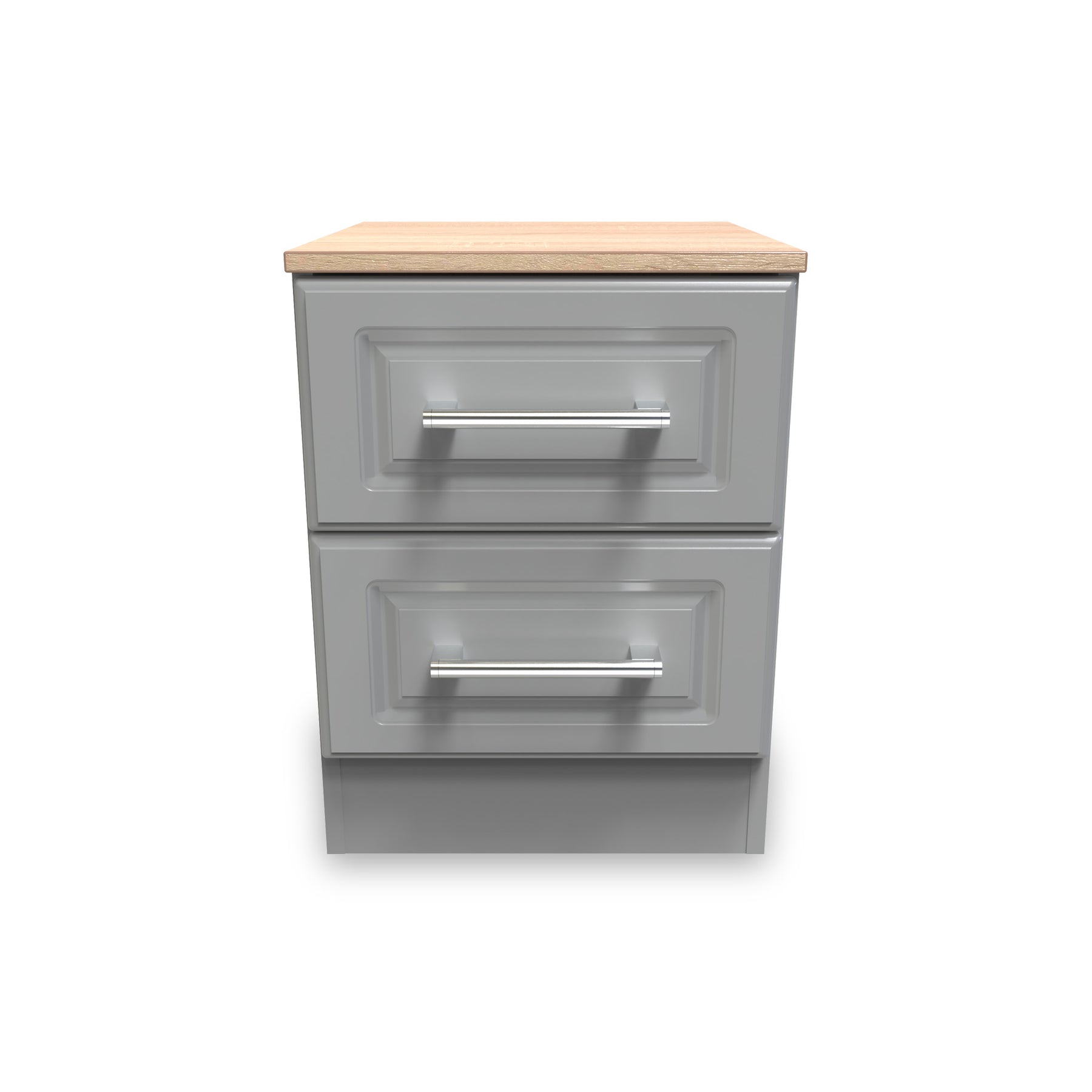 Talland Grey 2 Drawer Bedside Cabinet by Roseland Furniture