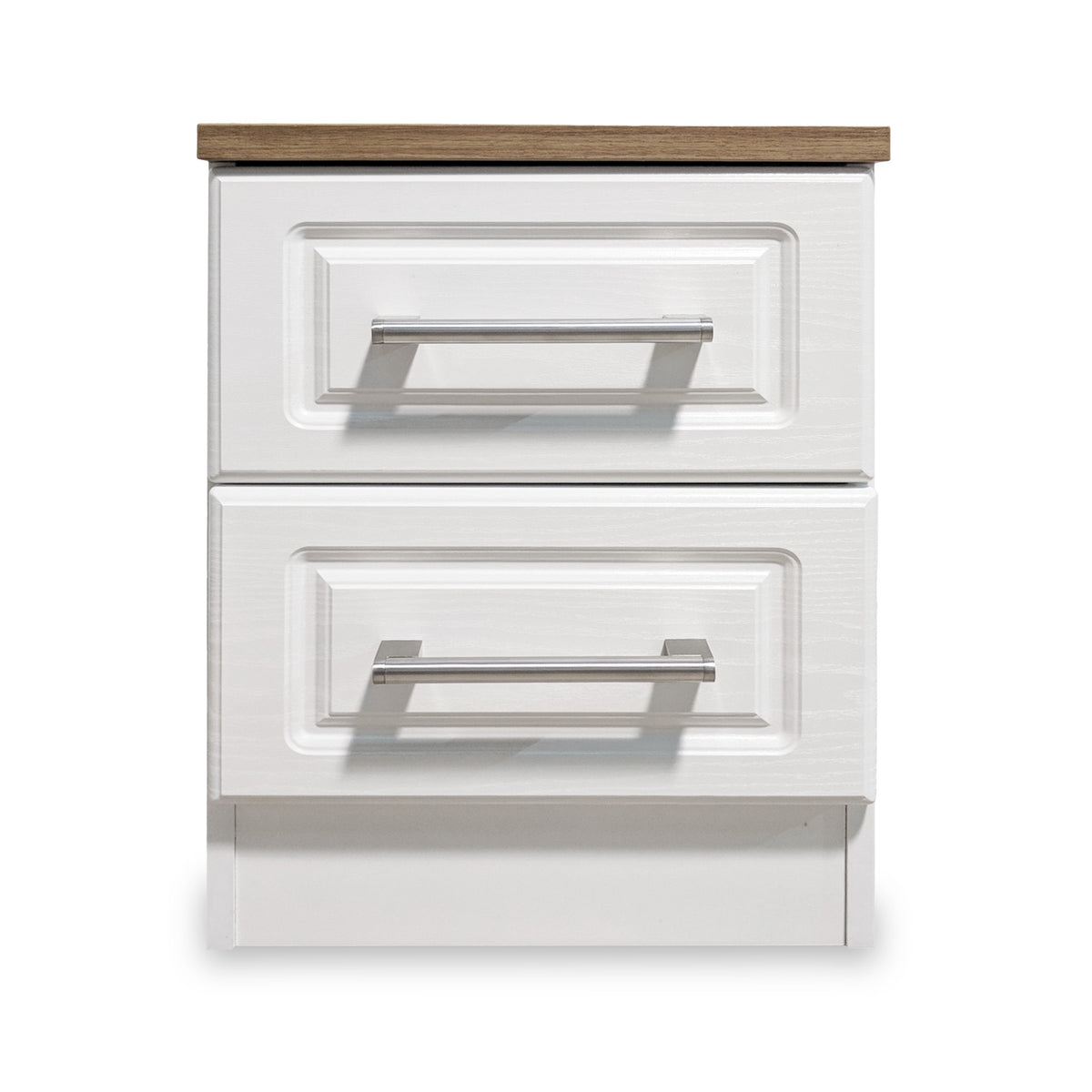 Talland White 2 Drawer Bedside Cabinet by Roseland Furniture