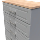 Talland Grey 5 Drawer Chest by Roseland Furniture