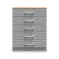 Talland Grey 5 Drawer Chest by Roseland Furniture