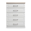 Talland White 5 Drawer Chest by Roseland Furniture
