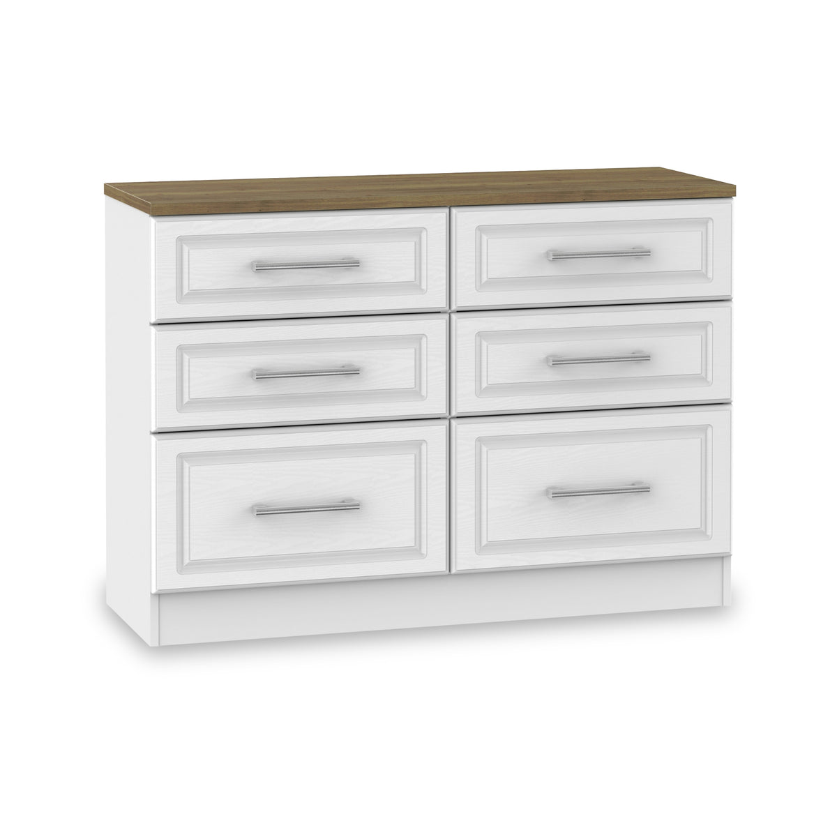 Talland White 6 Drawer Wide Chest by Roseland Furniture
