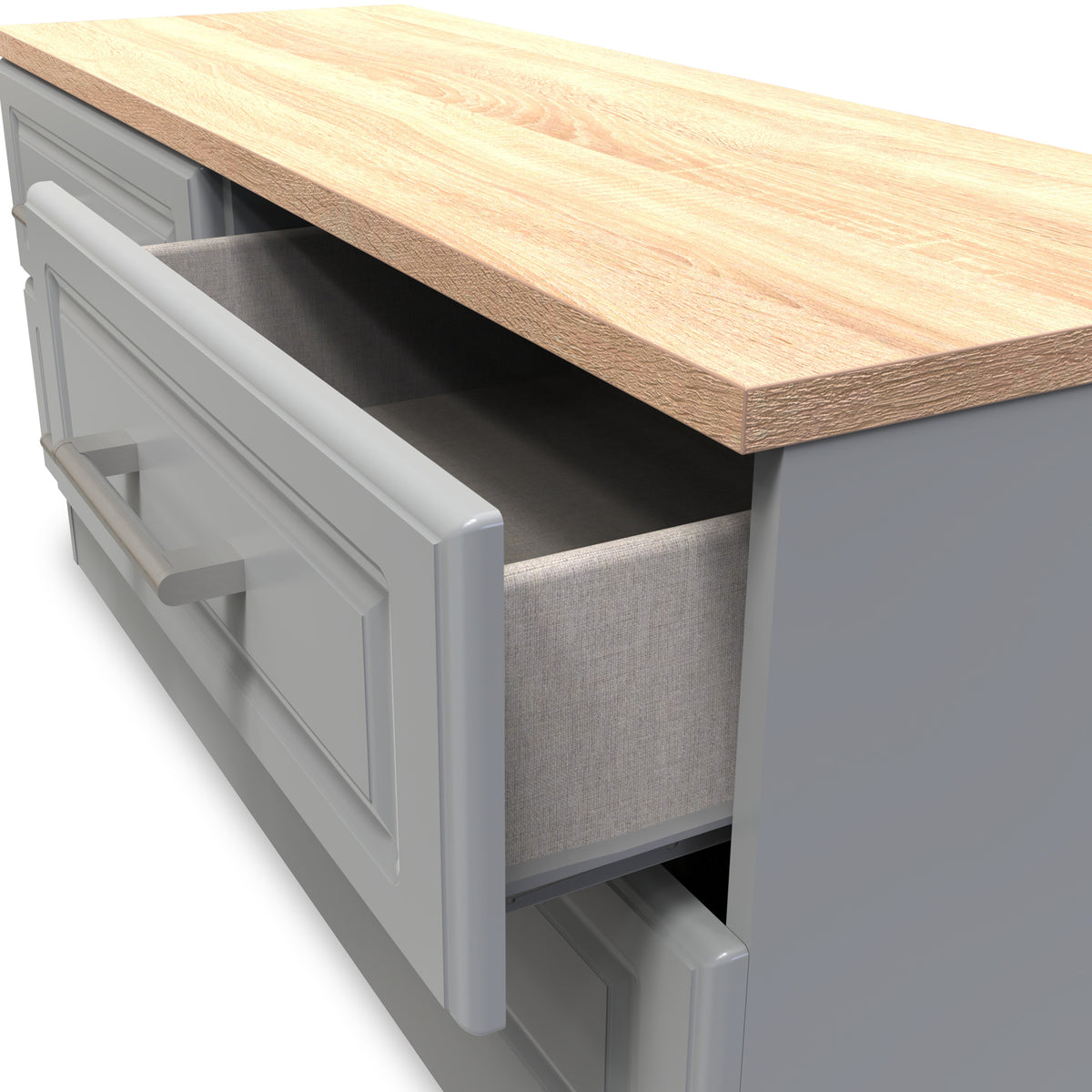 Talland Grey 4 Drawer Low Storage Unit by Roseland Furniture