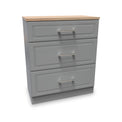 Talland Grey 3 Drawer Deep Chest by Roseland Furniture