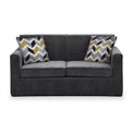 Bawtry Charcoal Faux Linen 2 Seater Sofabed with Mustard Scatter Cushions from Roseland Furniture