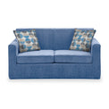 Bawtry Denim Faux Linen 2 Seater Sofabed with Blue Scatter Cushions from Roseland Furniture
