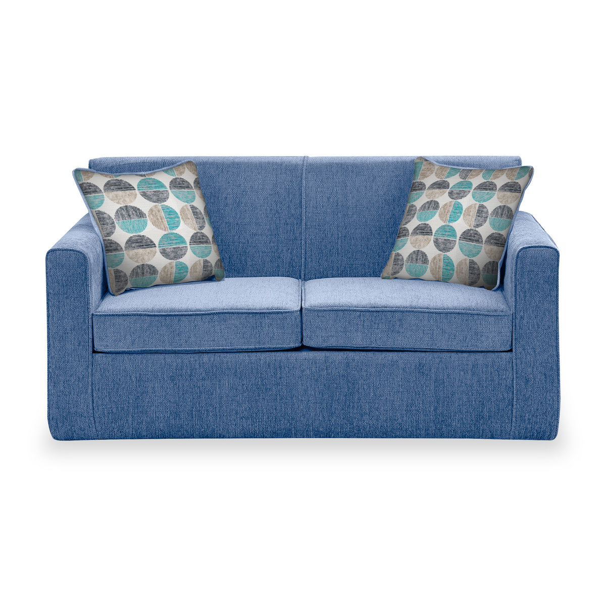 Bawtry Denim Faux Linen 2 Seater Sofabed with Duck Egg Scatter Cushions from Roseland Furniture