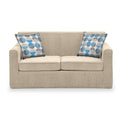 Bawtry Oatmeal Faux Linen 2 Seater Sofabed with Blue Scatter Cushions from Roseland Furniture