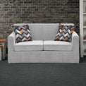 Bawtry Silver Faux Linen 2 Seater Sofabed with Charcoal Scatter Cushions from Roseland Furniture