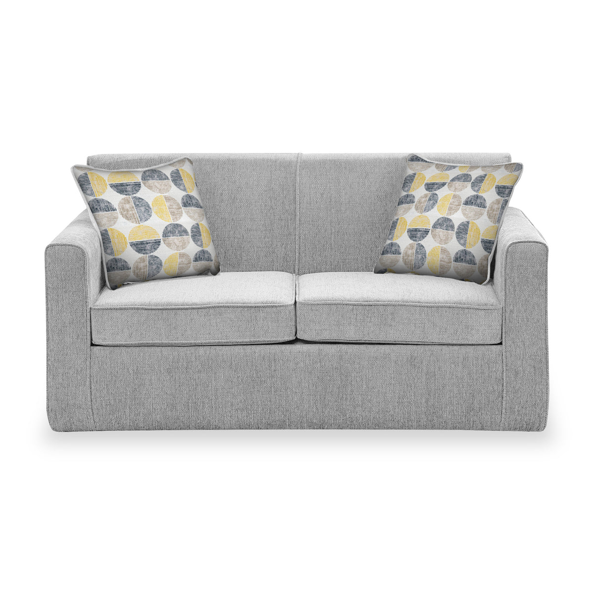 Bawtry Silver Faux Linen 2 Seater Sofabed with Beige Scatter Cushions from Roseland Furniture