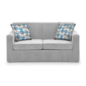 Bawtry Silver Faux Linen 2 Seater Sofabed with Blue Scatter Cushions from Roseland Furniture