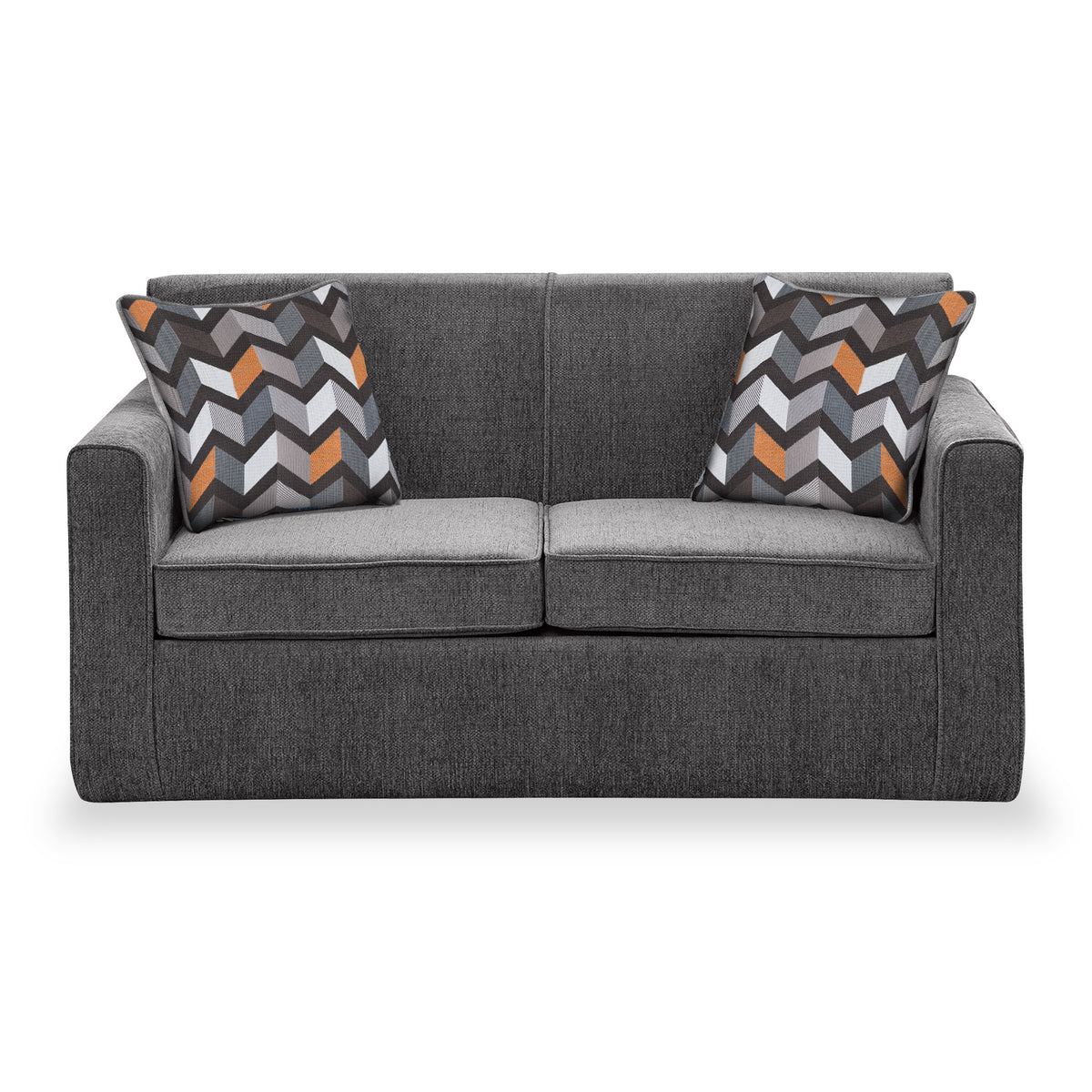 Welton Charcoal Soft Weave 2 Seater Sofa Bed with Morelisa Charcoal Cushions