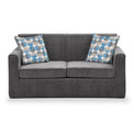 Welton Charcoal Soft Weave 2 Seater Sofa Bed with Refus Blue Cushions