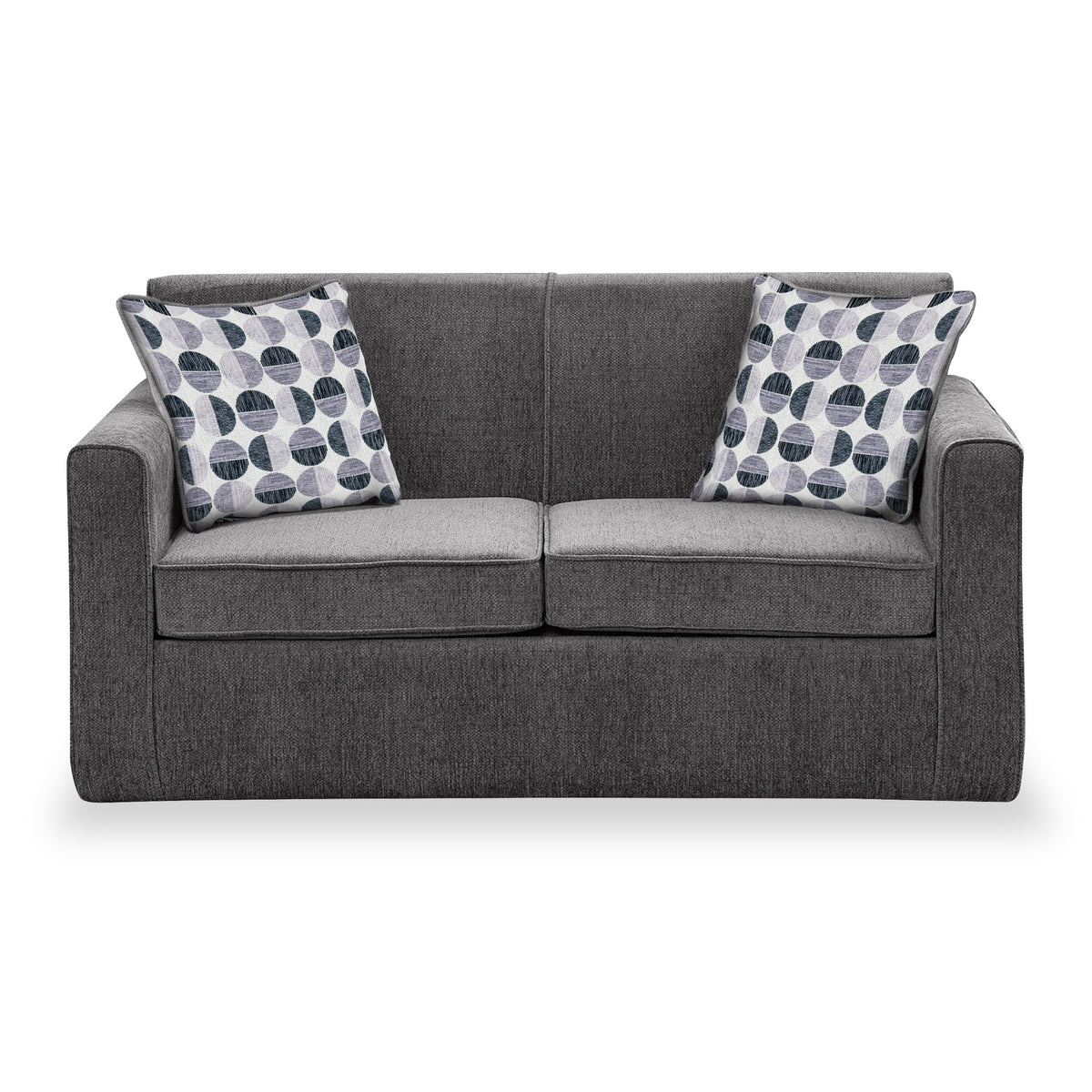 Welton Charcoal Soft Weave 2 Seater Sofa Bed with Refus Mono Cushions