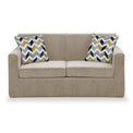 Welton Fawn Soft Weave 2 Seater Sofa Bed with Morelisa Mustard Cushions