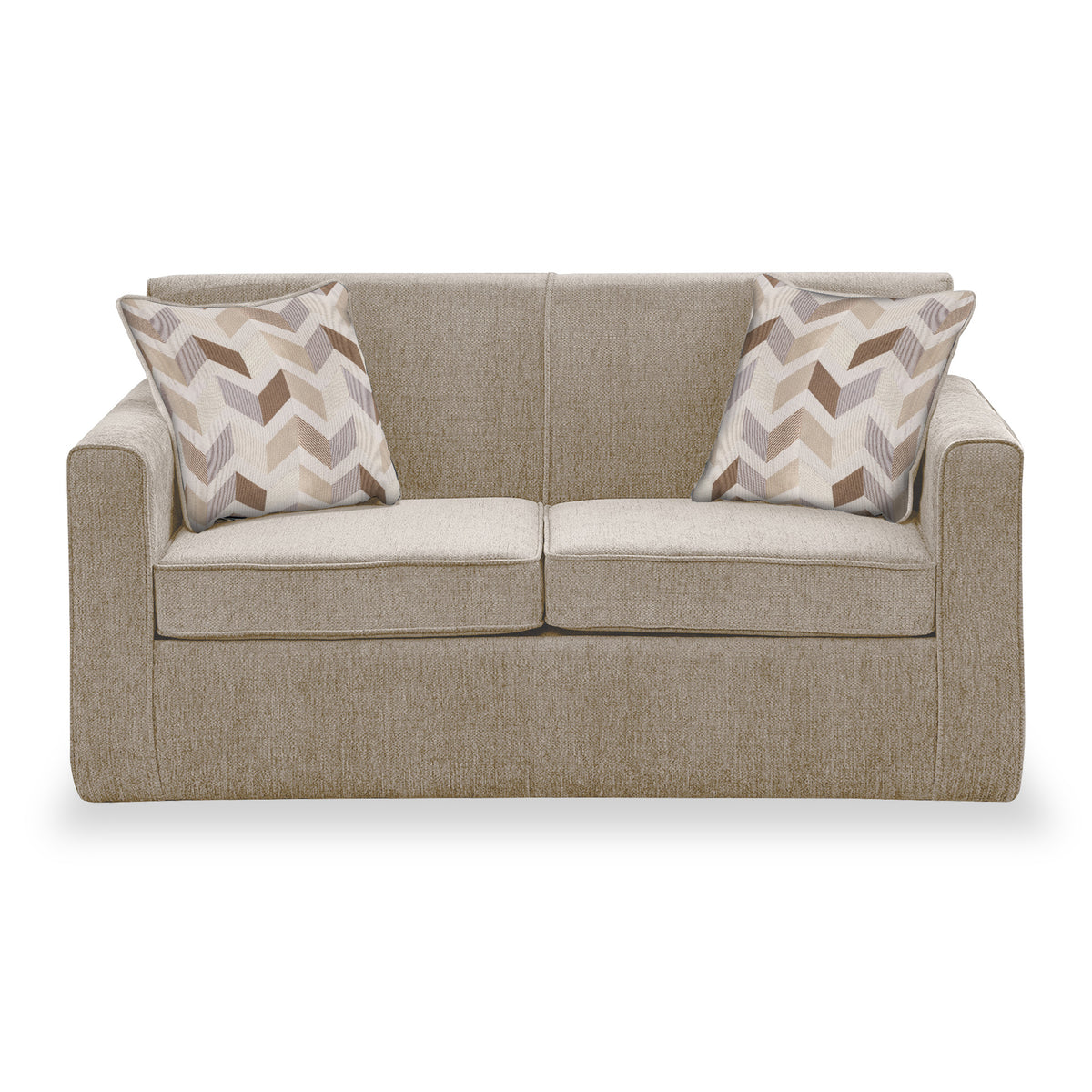 Welton Fawn Soft Weave 2 Seater Sofa Bed with Morelisa Oatmeal Cushions