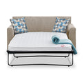 Welton Fawn Soft Weave 2 Seater Sofa Bed with Refus blue Cushions