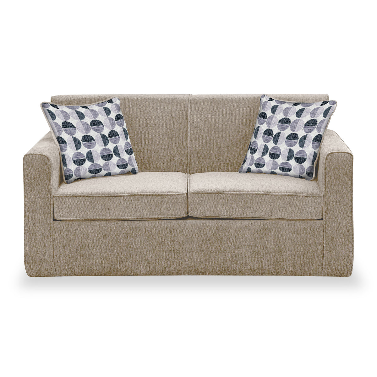 Welton Fawn Soft Weave 2 Seater Sofa Bed with Refus Mono Cushions
