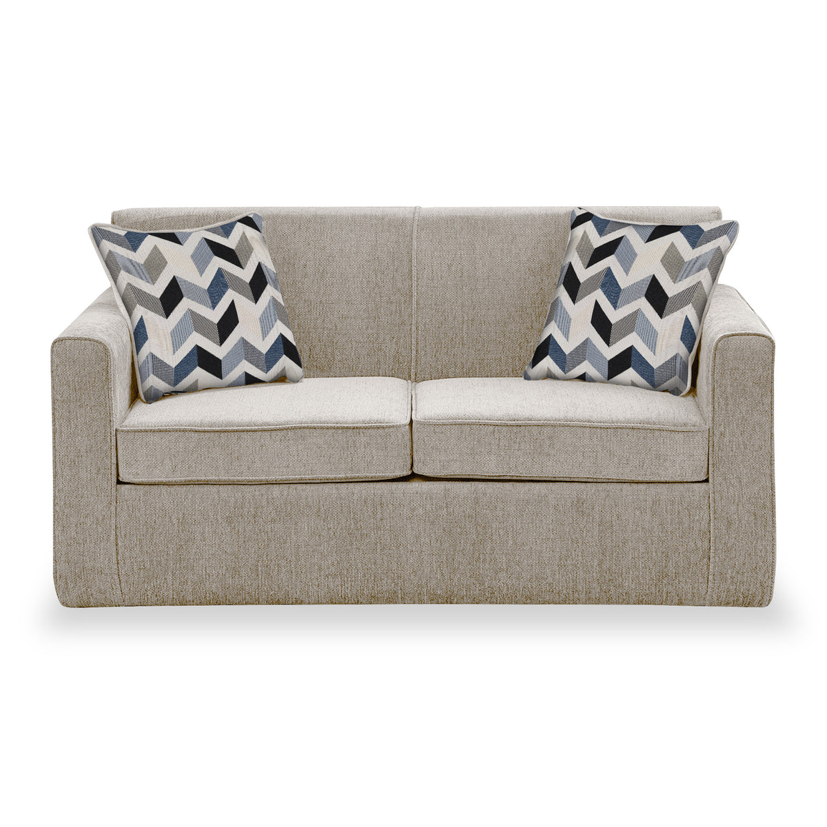 Welton Oatmeal Soft Weave 2 Seater Sofa Bed with Morelisa Denim